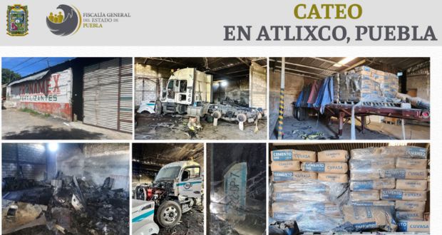 FGE Puebla catea inmueble de Atlixco; recupera vehículos robados