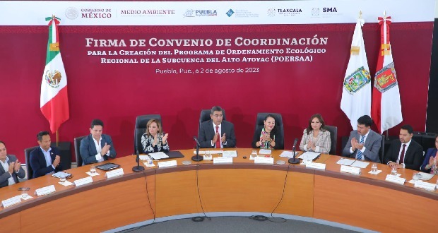 Puebla y Tlaxcala firman convenio de Ordenamiento Ecológico del Atoyac