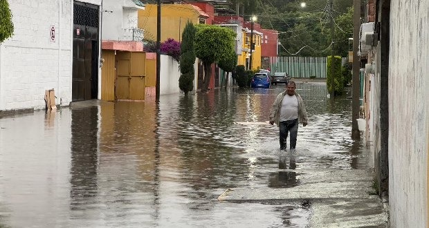 Intensa lluvia sobre Puebla capital; caen dos árboles