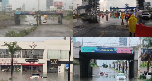 Inundaciones en Lomas de Angelópolis; cierre parcial de la caseta