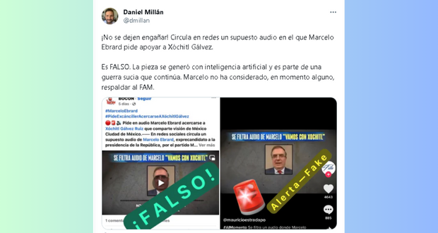 “Es IA” audio de Ebrard apoyando a Xóchitl Gálvez: equipo de Ebrard