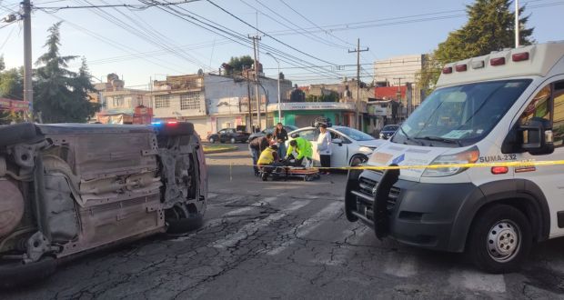 Accidente en Circunvalación y la 22 Sur de San Manuel deja un lesionado