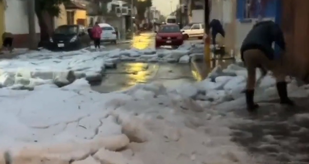 intensa lluvia cayó en Puebla 
