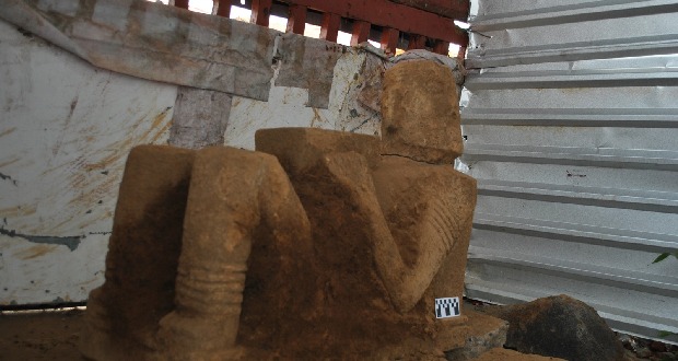 INAH localiza un Chac Mool en Pátzcuaro, Michoacán