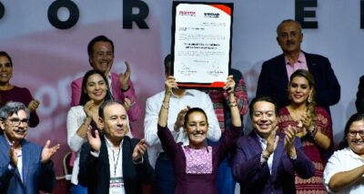Sheinbaum recibe constancia de mayoría; asiste Céspedes