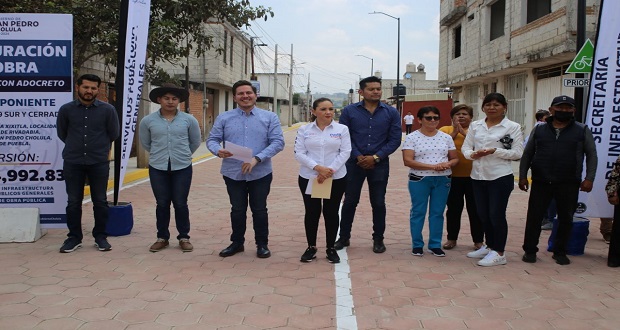 Ayuntamiento de San Pedro Cholula continúa obras de pavimentación
