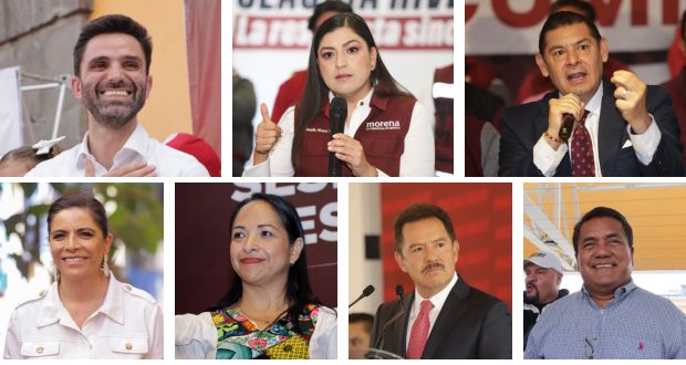 Alejandro Armenta Mier, Claudia Rivera y Rodrigo Abdala Dartigues a la encuesta de morena.