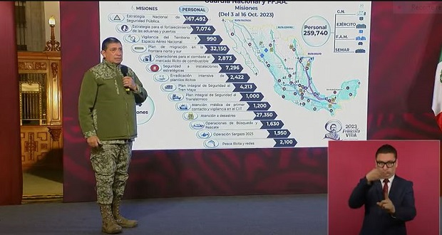 Sedena ha desplegado 259 mil efectivos en 12 misiones de octubre