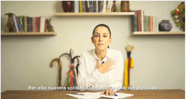 Sheinbaum llama a la solidaridad con afectados del huracán Otis. Foto: Redes sociales.