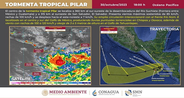 Por frente frio y tormenta tropical Pilar, lluvias y bajas temperaturas. Foto: Especial.