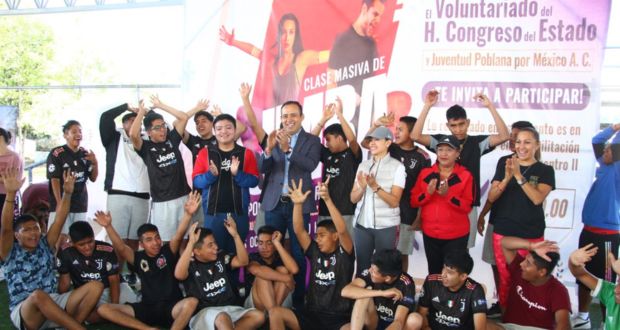 Voluntariado del Congreso de Puebla realizo clase de Zumba