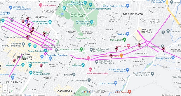 Mapa calles de Puebla. Foto: Google Maps (Sección Gobierno Abierto Puebla Capital).