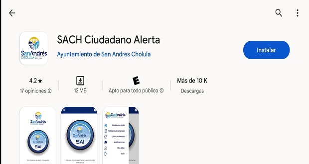 Aplicación "SACH Ciudadano Alerta" vista previa. Foto: Google PlayStore.