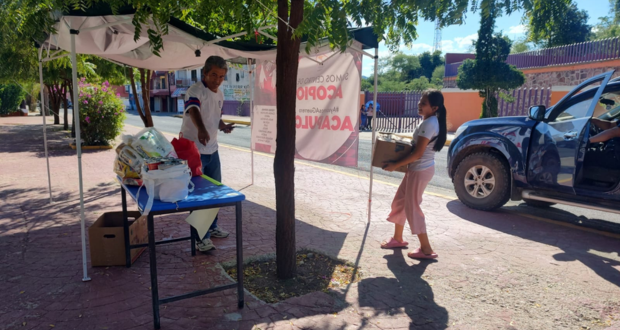 Antorcha instala centro de acopio en Tecomatlán para damnificados de Otis
