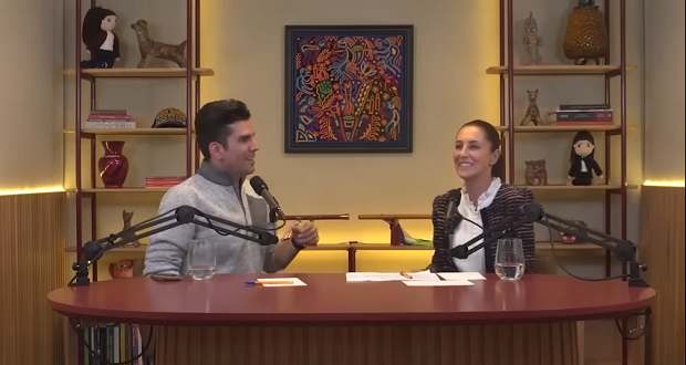 Sheinbaum inicia podcast; en primer capítulo habla sobre Fake News. Foto: Redes sociales.