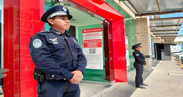 Policía de San Andrés Cholula aumenta seguridad por entrega de aguinaldos