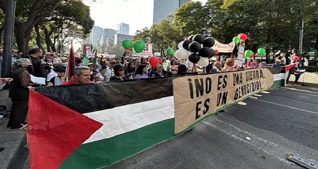 Con tercera marcha en CDMX, exigen alto a la guerra en Palestina. Foto: Redes sociales.