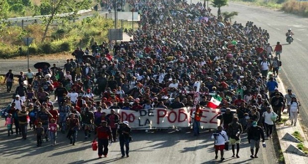 Previo a reunión de AMLO y Blinken, caravana migrante sale desde Chiapas. Foto: Redes sociales.
