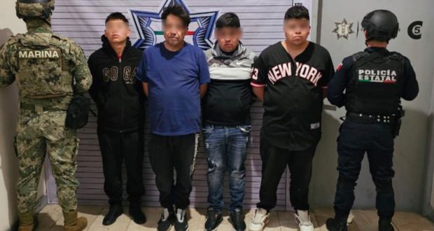 Cuatro detenidos por posesión de armas y droga en Texmelucan