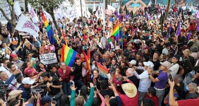 Jóvenes de Puebla aspiran que Sheinbaum sea la primera mujer presidenta. Foto: Especial.
