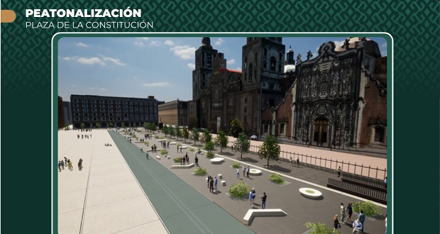 Peatonalización del zócalo garantiza derecho al espacio público: Batres. Foto: Especial.