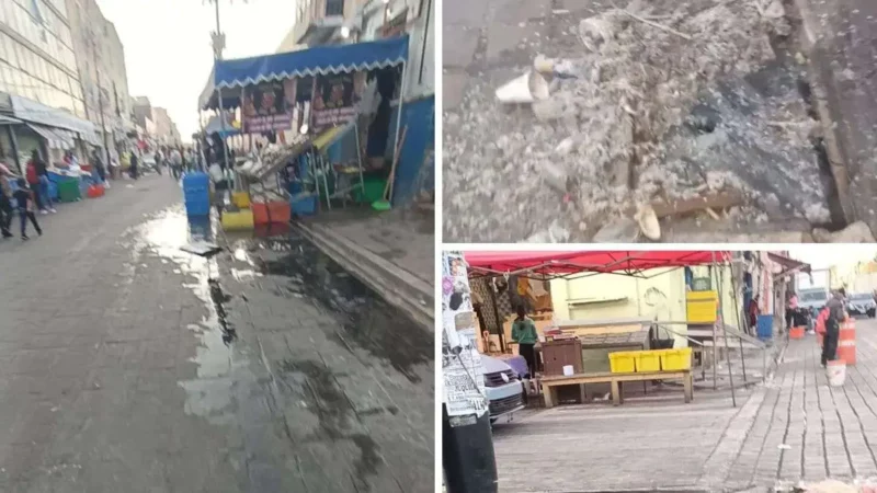 Pescaderías en centro de Puebla siguen invadiendo banquetas; Comuna es omisa