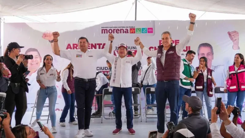 Mario Delgado visita Puebla y afirma que Armenta y la 4T ganarán el 2 de junio