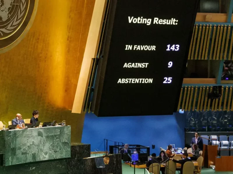 Asamblea General de la ONU pide reconocer a Palestina como Estado