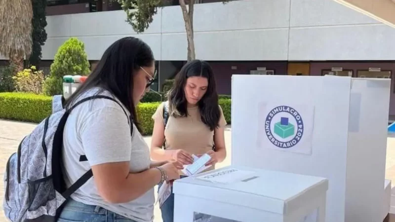 Simulacro Electoral Universitario en Puebla, 16,000 votan; Sheinbaum gana con el 62%