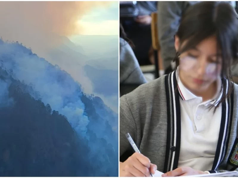 Por incendios forestales en Puebla, 16 escuelas tomarán clases a distancia