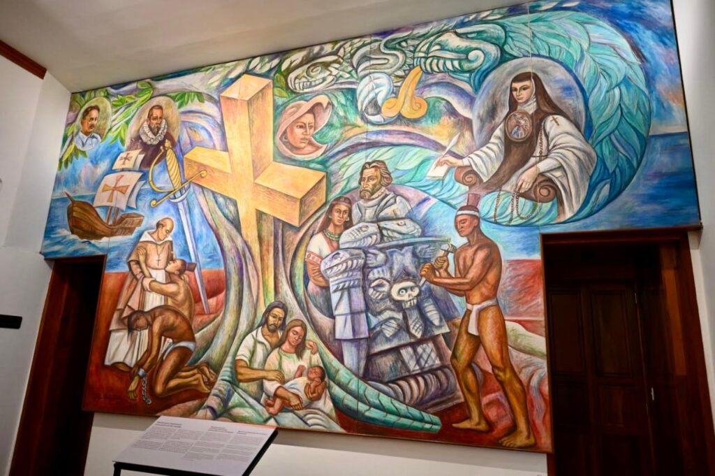 "Encuentro de dos culturas" de Raúl Anguiano