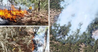 Atienden incendio forestal en Libres, activo desde el domingo; piden víveres