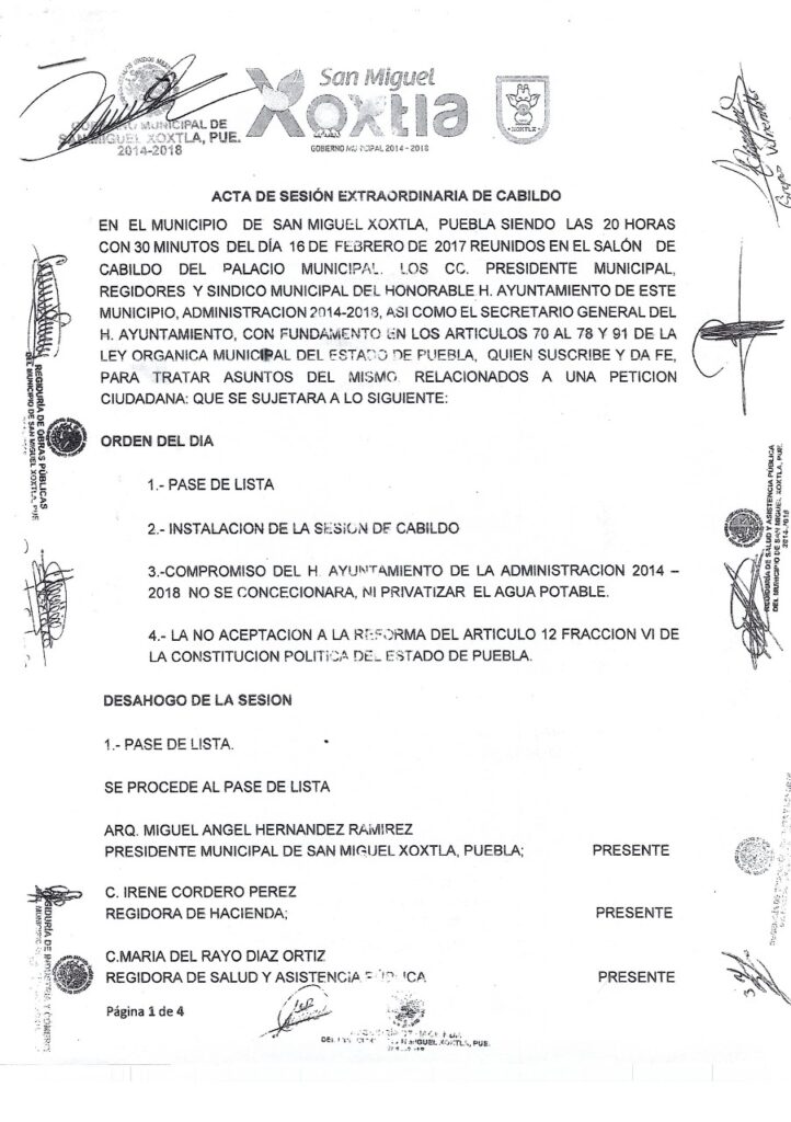 Acuerdo de Cabildo de febrero del 2017