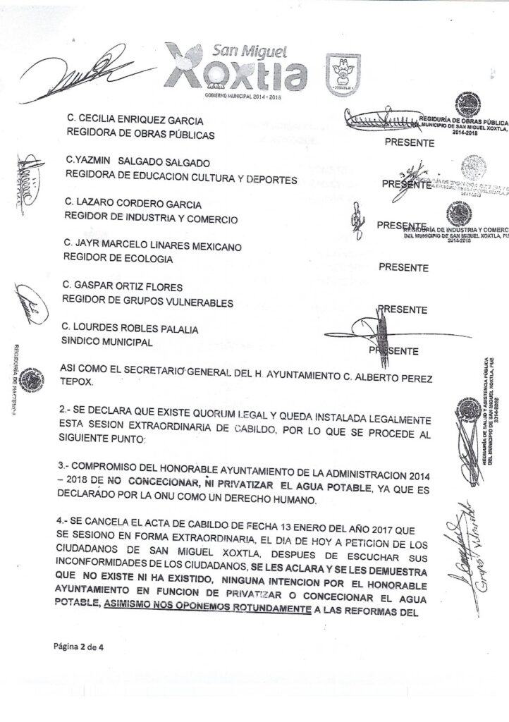Acuerdo de Cabildo de febrero del 2017