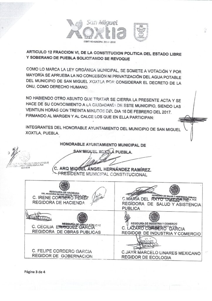 Acuerdo de Cabildo de febrero del 2017