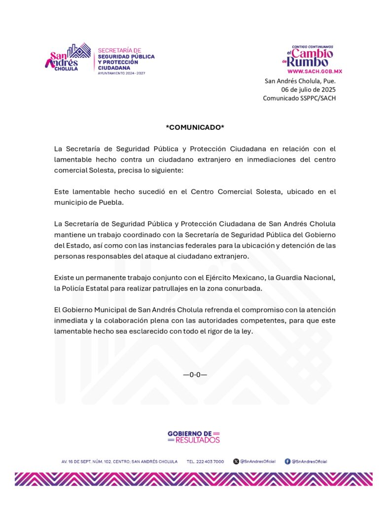 Comunicado de San Andrés Cholula