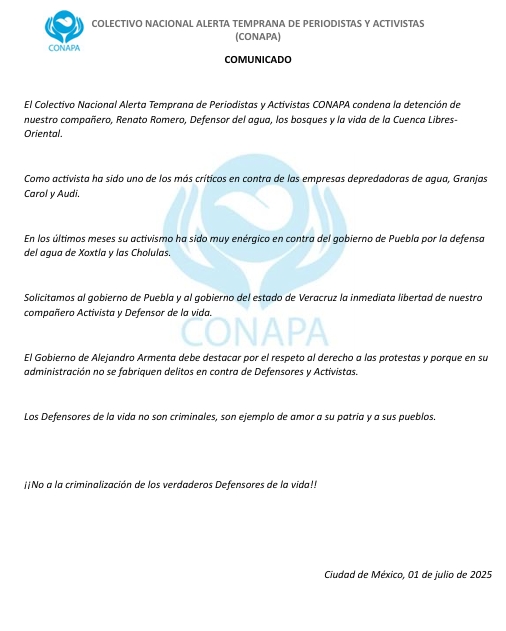 Comunicado de Conapa