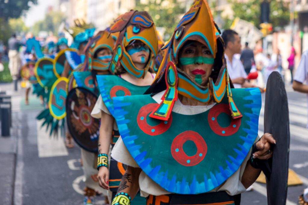 Danzantes en ceremonia de 700 años de la Ciudad de México