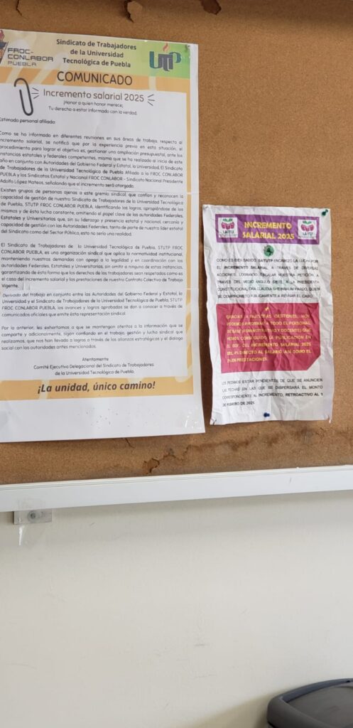 Comunicado de Froc-conlabor al lado del de Saitutp; este último lo habrían tirado a la basura previamente.