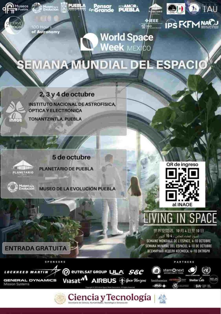 El Inaoe y Puebla celebran la Semana Mundial del Espacio del 2 al 5 de octubre