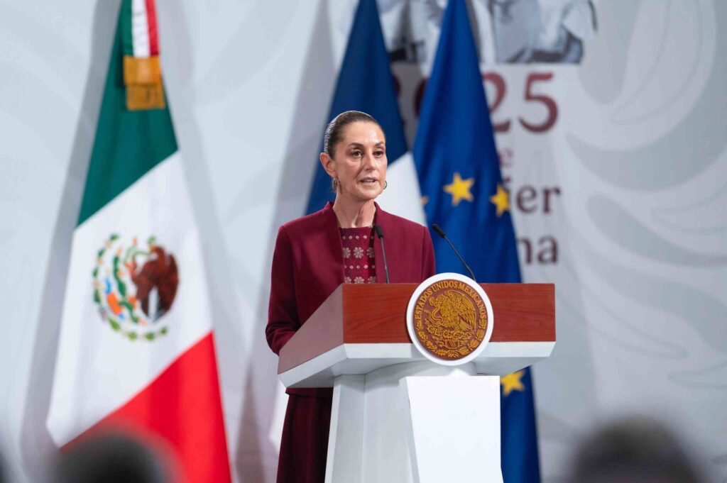 La presidenta de México, Claudia Sheinbaum Pardo, en conferencia de prensa