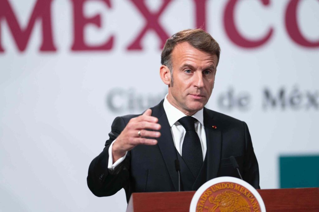 Primer ministro de Francia, Emmanuel Macron, en conferencia de prensa