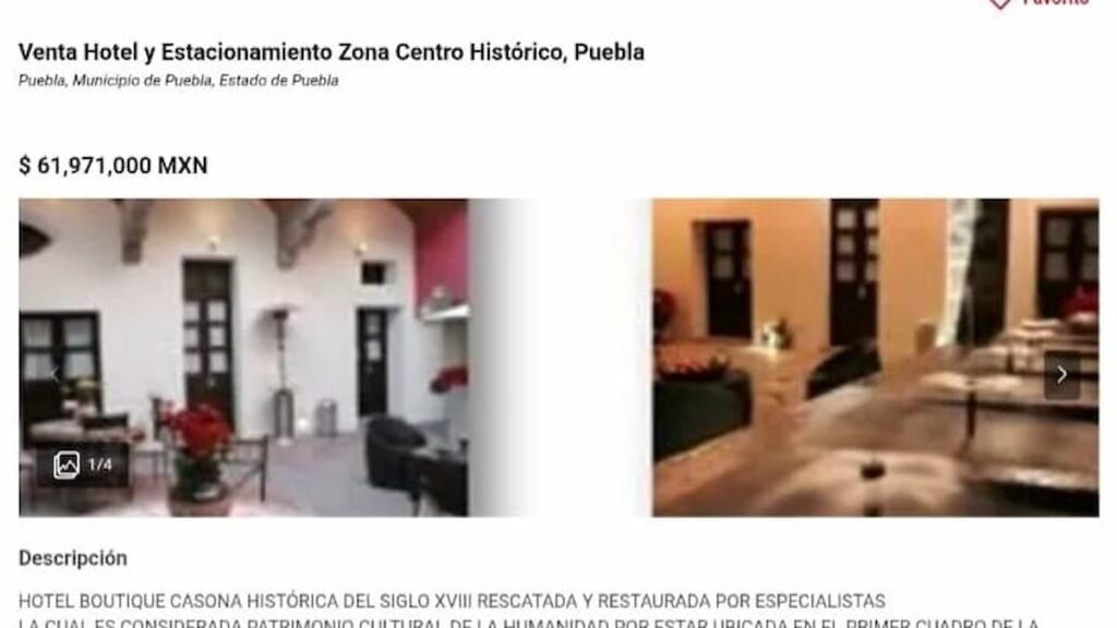 En venta, 15 hoteles en centro de Puebla pese a subir ocupación en 6.2% durante 2025