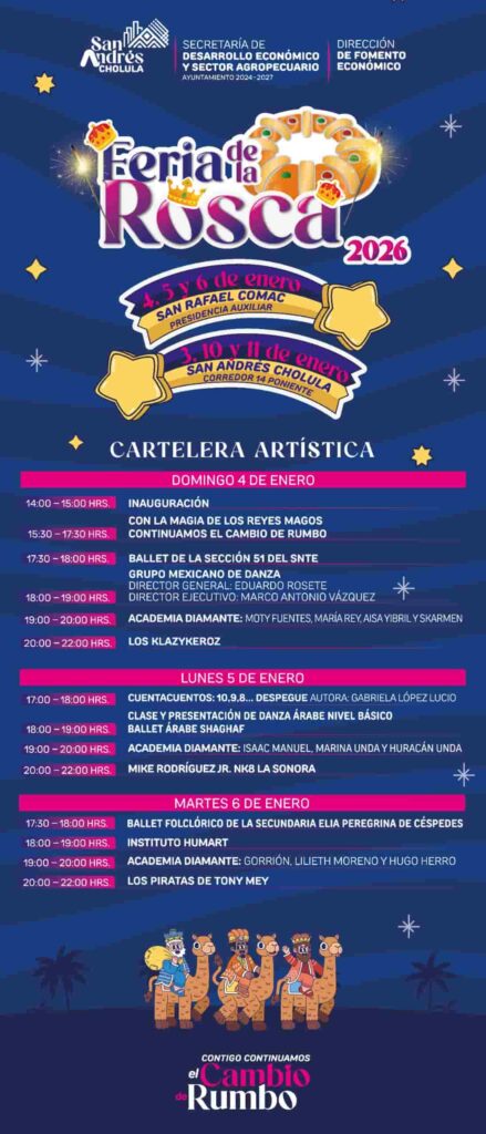 Feria de la Rosca 2026 será en San Rafael Comac, del 4 al 6 de enero