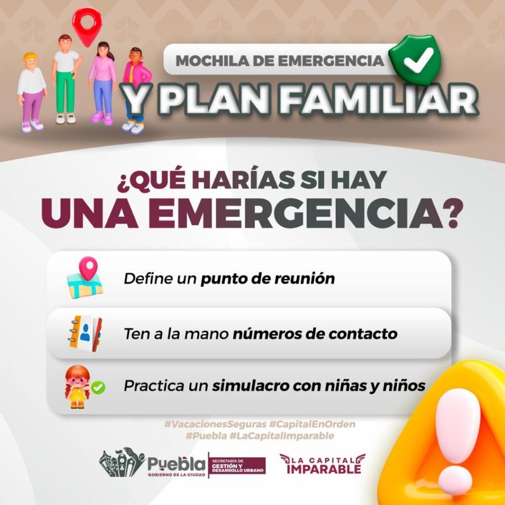 PC de Puebla emite recomendaciones para evitar accidentes en casa en vacaciones