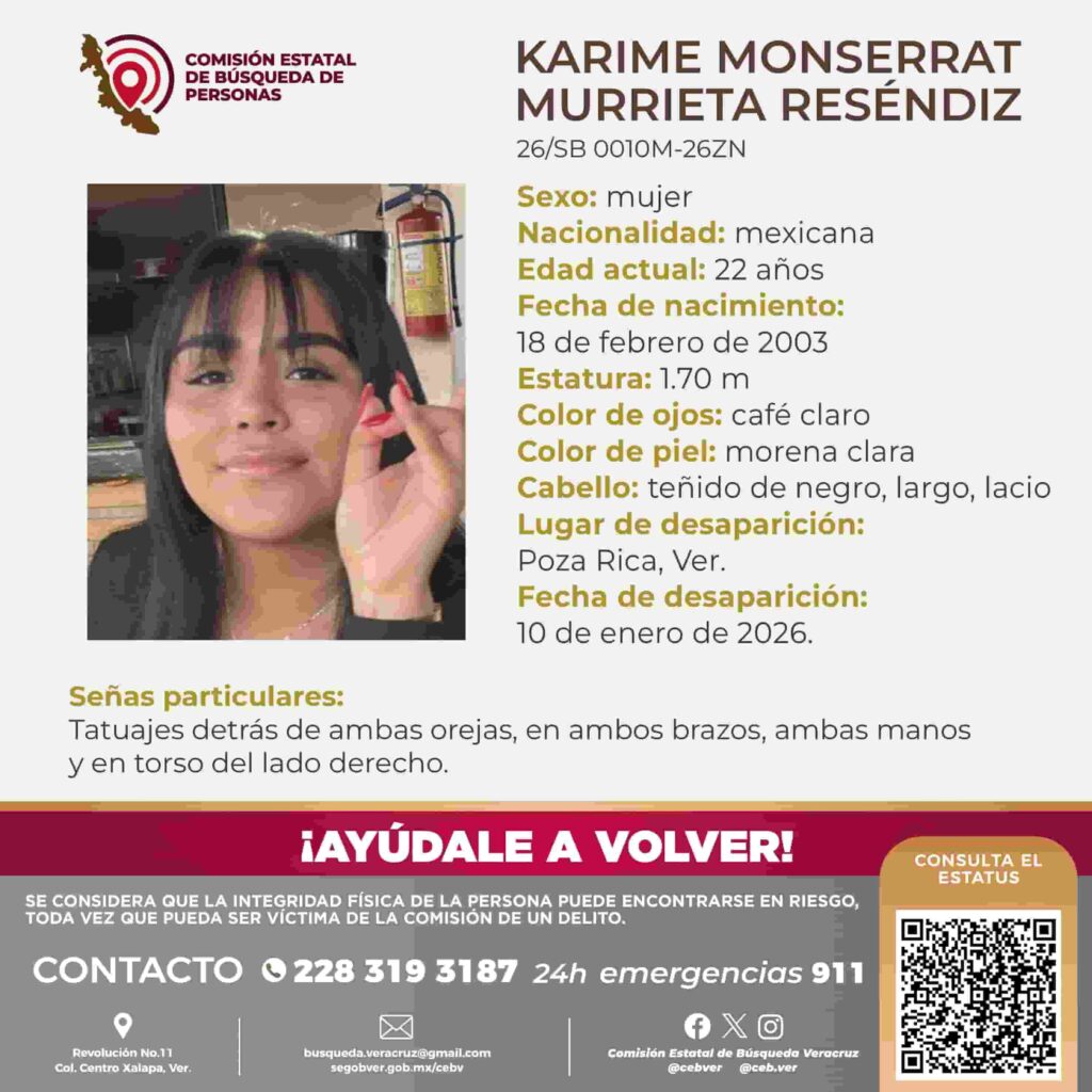 Ficha técnica de búsqueda de Karime Monserrat Murrieta Reséndiz
