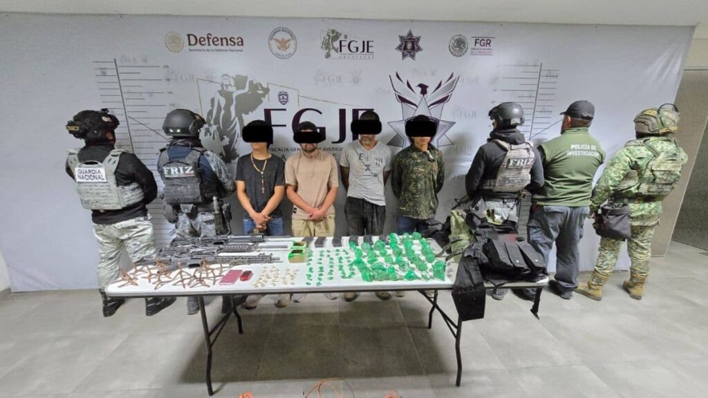 Detención de los cuatro integrantes de la célula delictiva que atacaron a agentes de seguridad en Zacatecas