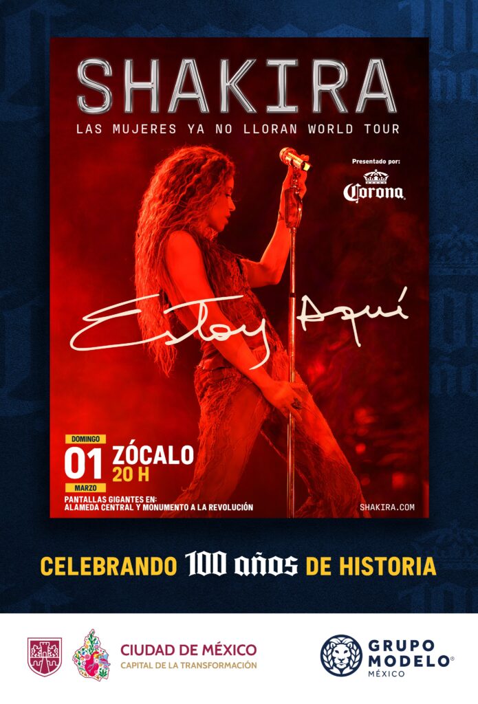 Shakira anuncia concierto gratis en Zócalo de CDMX el próximo 1 de marzo