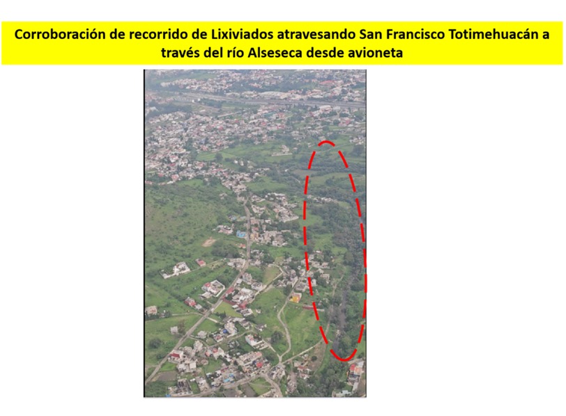 lixiviados sobre río Alseseca