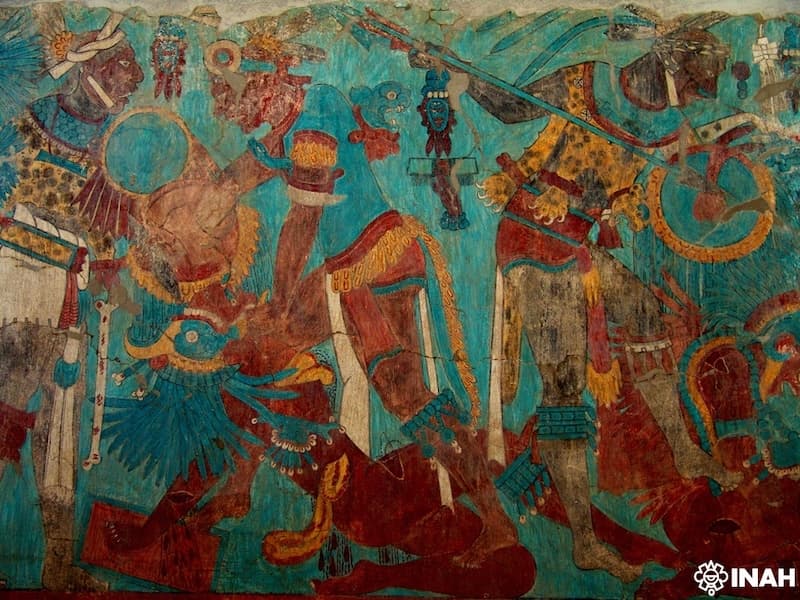 Mural iconográfico de la zona arqueológica de Cacaxtla